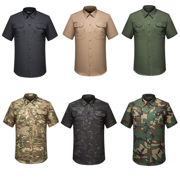 Camisa tática camisa de camuflagem ao ar livre engrenagem de caça a caça bosques de camisa de tiro de camisa de batalha uniforme de combate BDU Roupas no05-136