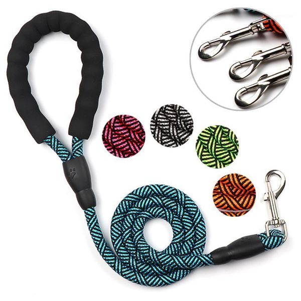 

dog collars & leashes running walk train for large small cat pets dogs leash rope nylon tenacity 5 colors 150x1.2cm pet round rope1
