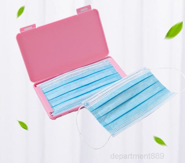 

face boxes plastic box portable dustproof mask case cover holder reusable foldable home office storage organizer owc2610
