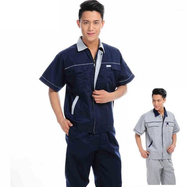 

10 set-shirt&pant)washing service coat engineer work wear car repair uniforms automobile maintenance uniforms factory clothing1, Gray