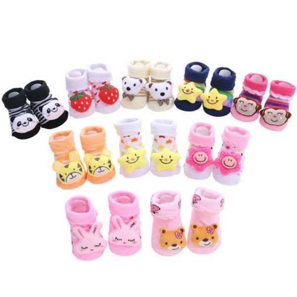 

new cotton baby socks rubber anti slip boy girl floor kids toddlers autumn spring animal infant newborn cute gift stuff, Pink;yellow