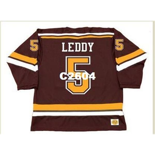 

men #5 nick leddy minnesota gophers 2005 hockey jersey or custom any name or number retro jersey, Black