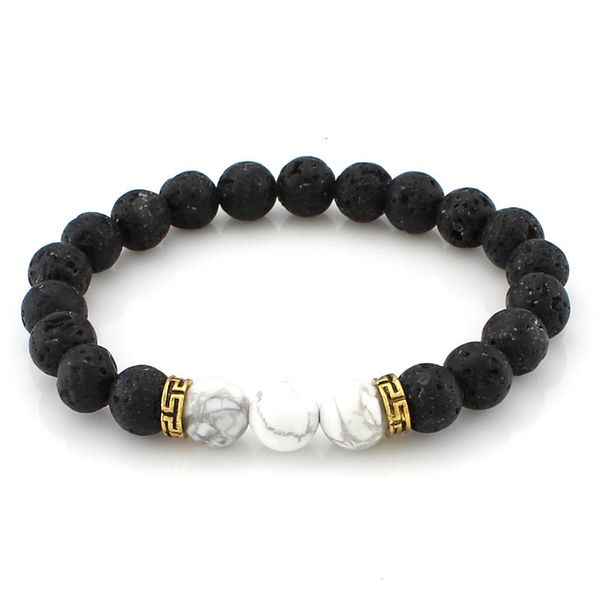 

essential 7 chakra oil lava stone diffuser mala protection energy healing stretch bracelet men women christmas gift 16 s, Black