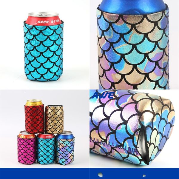 

neoprene mermaid cooler cover scale holder sleeve cola sprite drinks cup sleeves fashion popular with various styles 6aw j1