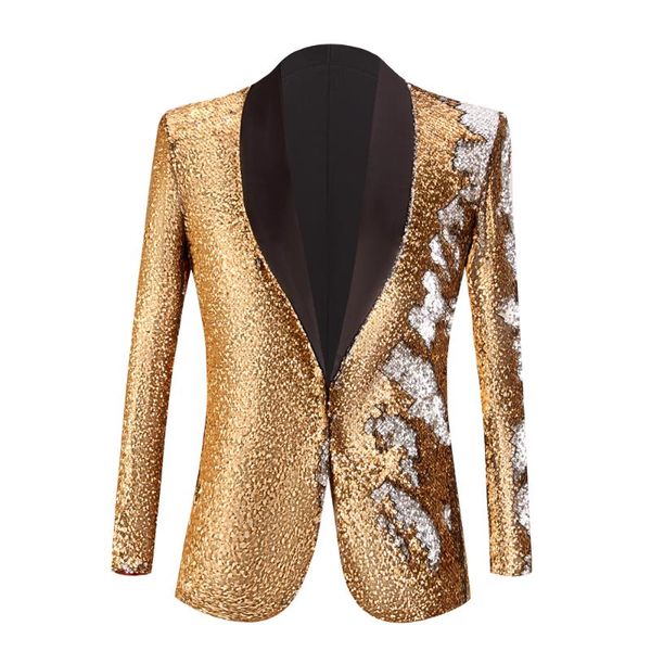 

mens sequins suit blazer jacket brand shiny glitter embellished blazer male slim dj club stage formal wedding, White;black