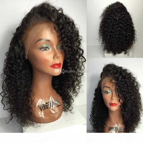 

unprocessed deep wave brazilian hair glueless full lace human hair wigs for black women 100% human hair wigs, Black;brown