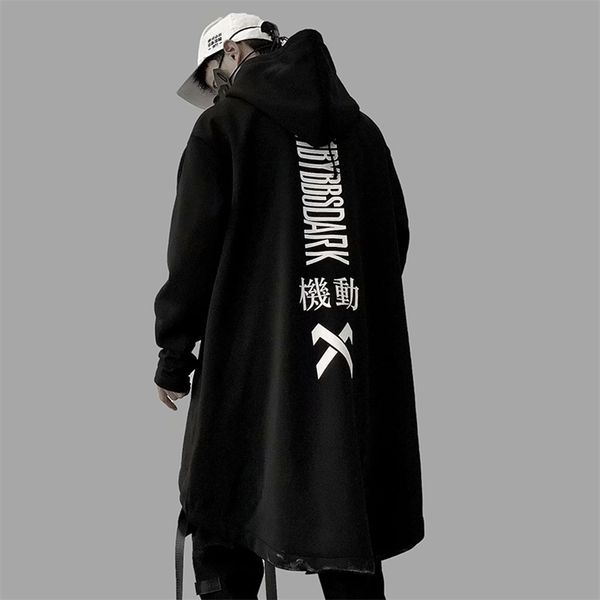 Aprile MOMO Uomo Harajuku Hip Hop Cappotti Giacca maschile Oversize Lunga Felpa con cappuccio in cotone Moda Swag Cappotti Giubbotti Streetwear Hombre 201218