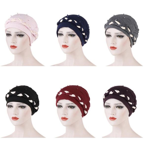 

hair accessories for the new twin twist braid turban tjm arab muslim nail bead baotou cap, Blue;gray