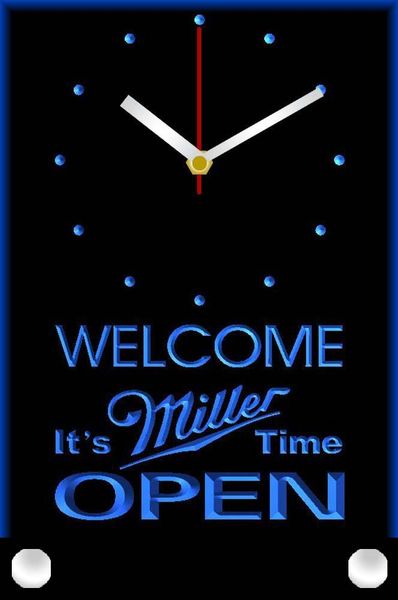 

wall clocks tnc0025 welcome it's miller time beer open table desk 3d led clock