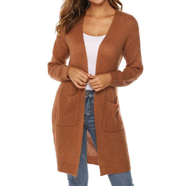 

women's knits & tees autumn sweater jacket basic coat women long cardigans sleeve knitted open cape casual v-neck, White