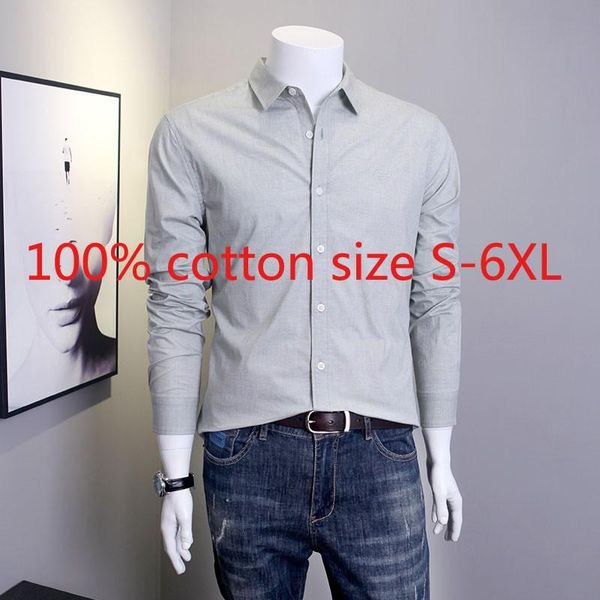 

new arrival fashion large men 100% cotton long sleeve spring casual shirts mens shirts plus size s  l xl 2xl 3xl 4xl 5xl 6xl, White;black