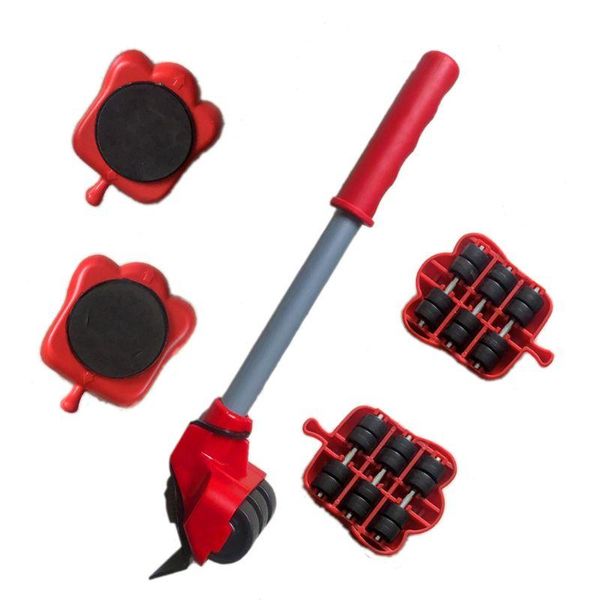 

professional hand tool sets 5pcs furniture mover set heavy stuffs transport lifter wheeled roller with wheel bar moving device