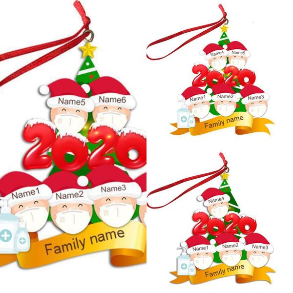 

hanging 1pc 2020 decoration ornament gift personalized quarantine santa claus with mask christmas decor u8hr9aie