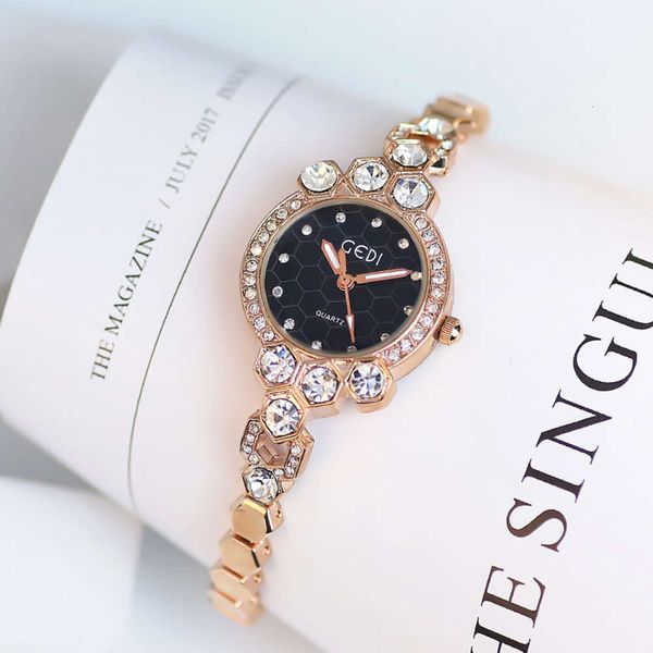 

gedi design personalized honeycomb fashion diamond inlaid atmosphere women's bracelet watch 20216cvq, Slivery;brown
