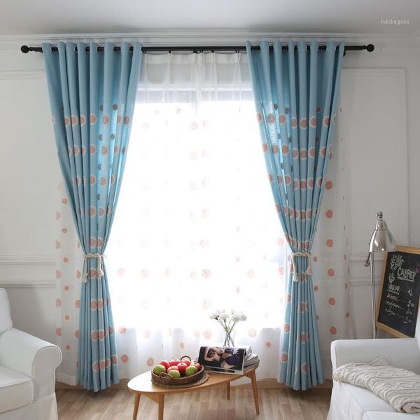 

curtain & drapes modern simple leisure fresh children embroidery shade curtains for living dining room bedroom.1
