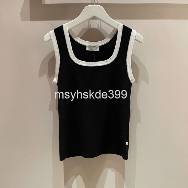 

women's tanks & camis 6464 niche spring and summer color blocking square neck slim fit vest sweater women's fashion t-shirt, White