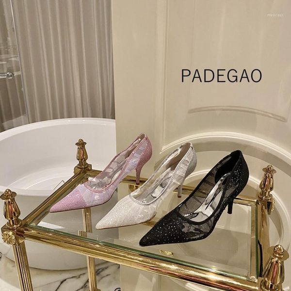 

elegant party night women high heels shoes 2020 summer lace crystal pump shoes1, Black