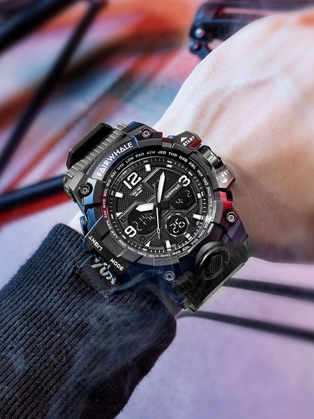 

fairwhale new electronic watch mens 10 high school junior high school student trendy waterproof sports brand machinery, Slivery;brown