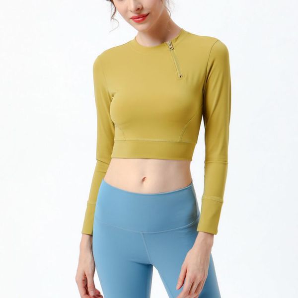 

t-shirt sport fitness women zipper yoga shirt long sleeve workout crop gym clothing sportsportswear jacket, White;red