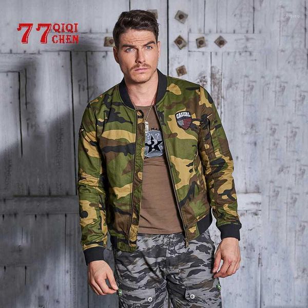 

men's camouflage baseball jackets camo bomber jacket coats male 2020 new autumn cotton outwear male size 3xl1, Black;brown