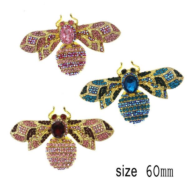 

colorful rhinestone gold plated animal bee brooch pin jewelry women gift honeybee brooches, Gray