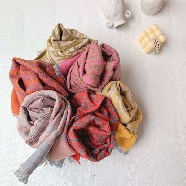 

like new ethnic sle children's cashmere winter scarf l3li, Red;brown