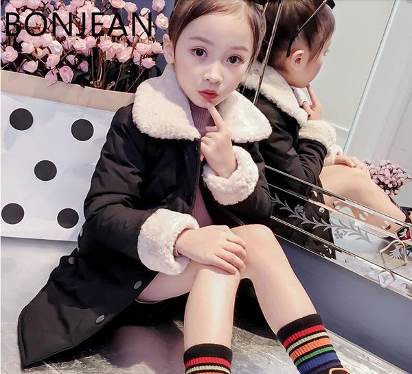 

children's wear girls autumn coat new quilted girl children winter clothes cotton coat tide 2736 201104, Blue;gray