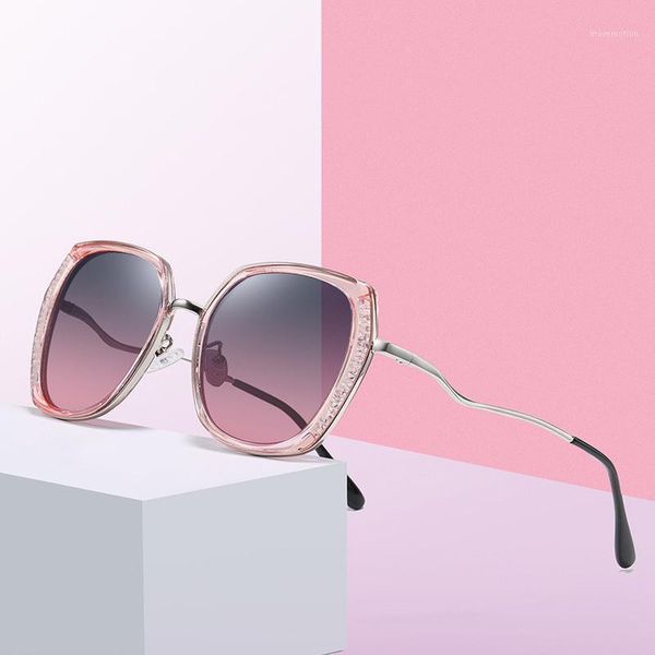 

fashion square sunglasses women design gradient polarized sun glasses polygon metal shades mirror men gafas de sol1, White;black