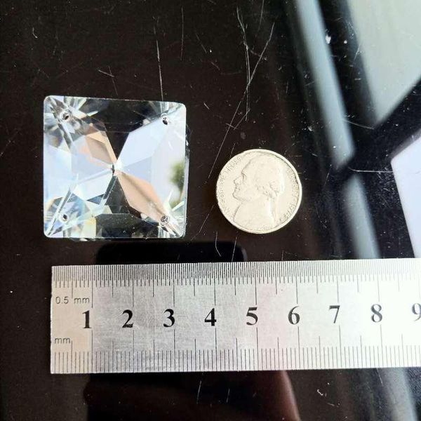 

4 holes square crystal prisms clear glass chandelier crystals beads pendants suncatcher home decoration hanging ornament 35mm h jlljwt