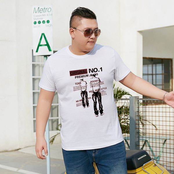 

men's plus plus size summer short sleeve t-shirt multicolor two person youth oversize fat man t-shirt