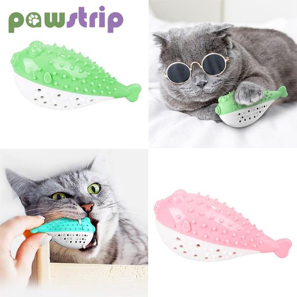 

cat toys simulation fish catnip pet toothbrush chew toy teeth bad breath cleaning tool prevent mouth disease