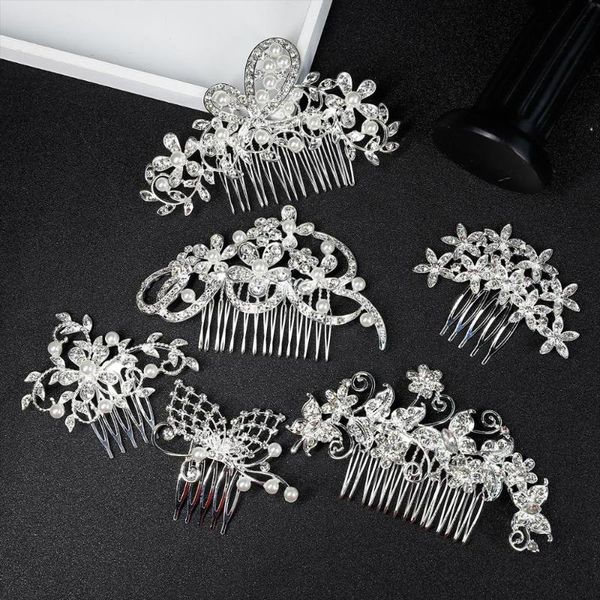 

1 шт. bridal rhinestone цветочные волосы гребень pins головной уголов свадебные волосы аксессуары вечеринки оголовье ювелирные изделия корон, Golden;silver