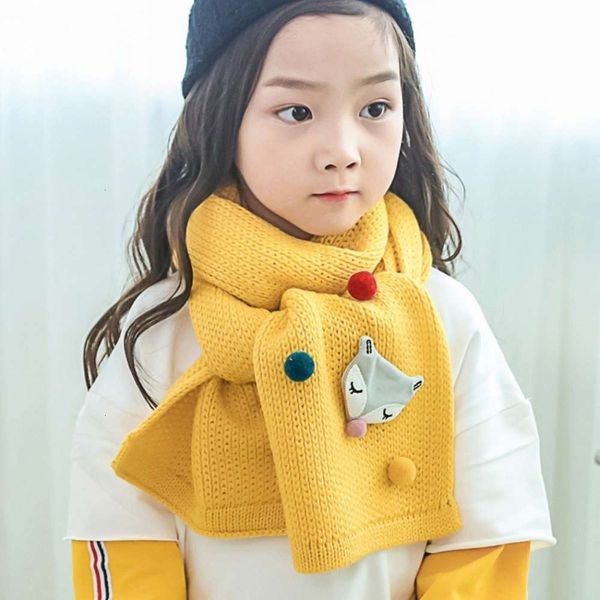 

knitting little warm fox children's cartoon autumn and winter new scarf wj8520, Red;brown