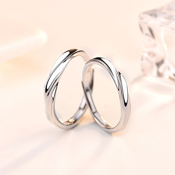 

fashion tonglin couple ring a pair of men and women 925 sterling silver couple rings japanese and korean style original design simple simple
