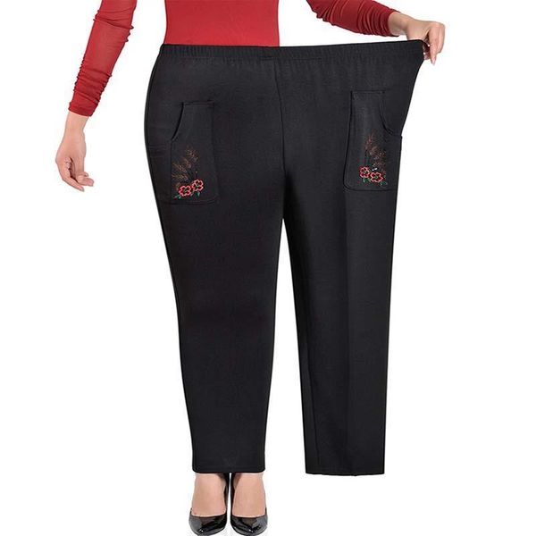 

oversized women trousers winter plus velvet warm middle-aged clothing high elastic waist pants plus size xl-8xl trousers female, Black;white