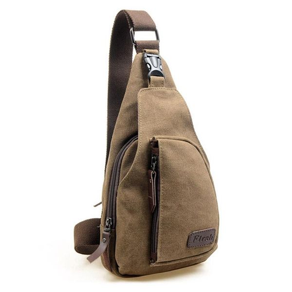

men's canvas unbalance backpack shoulder sling chest/hiking bicycle bag (coffee