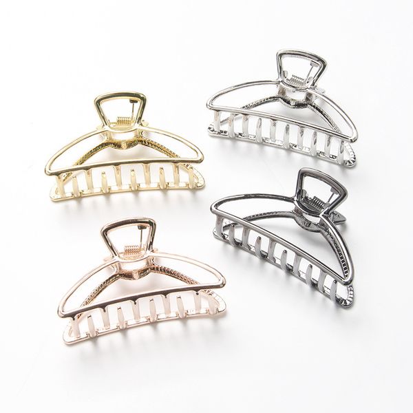 

geometric large new alloy metal grab hair hairpin claw clip accessories hair geometry simple1, Slivery;white