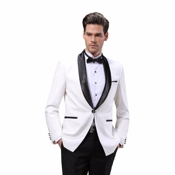 

darouomo luxury mens suits jacket pants formal dress men suit set wedding suits groom tuxedos (jacket+pants) wihte, White;black