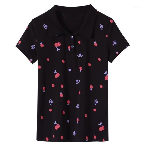 

summer 2020 new short-sleeved ladies casual fashion printed shirt wild lapel cotton large size, White