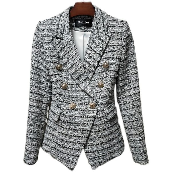 

европейская станция популярная логотип tweed куртка женщина, Black;brown