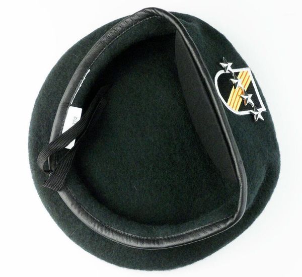 

green beret u.s. army special forces hat with silvery stars badge wool store1, Blue;gray