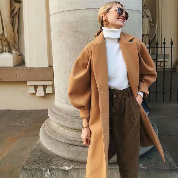 

2021 loose sashes trench coat for women plus size camel belted warm winter trench female long oversized windbreaker jacket women, Black