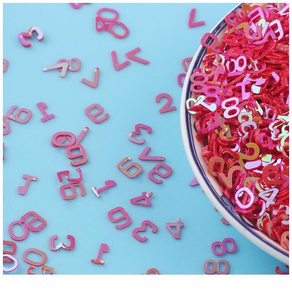 

10g/lot 0-9 number digital loose sequins for crafts 6mm glitter paillettes sequin bag garment sewing accessories nail jllnaa