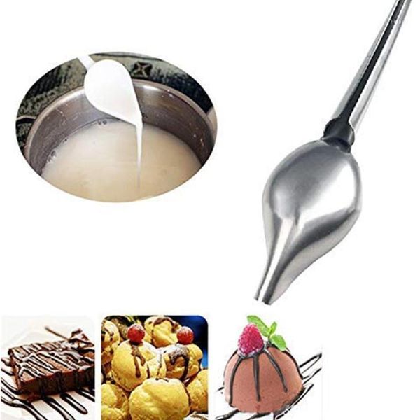 

creative stainless steel spoon pastry tools diy design tool plate cake sauce draw spoons dressing dessert r3s41