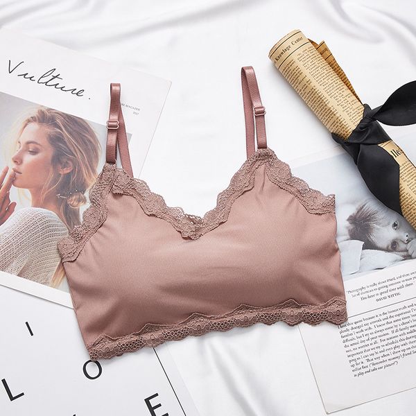 

3pieces/lot lace tube bra women crop seamless underwear fashion wireless camis sports tank bandeau women lingerie, Black;white