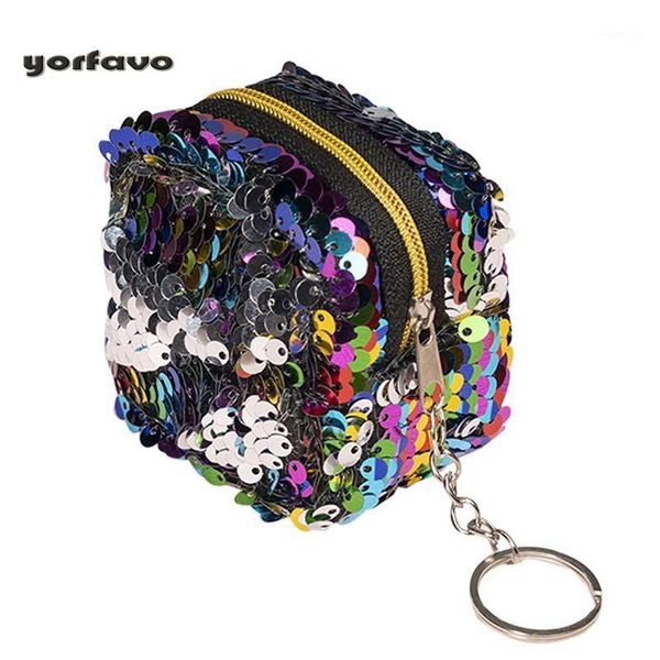

purse fashion double color circular sequins coin stereo women's mini wallet storage small bag1, White