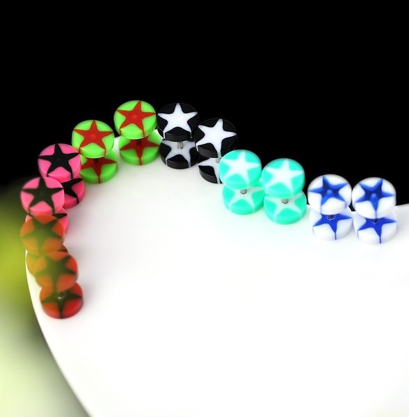 

12pcs useful portable safety acrylic fake ear plug tunnel stretcher expander expansion stud earrings cheater