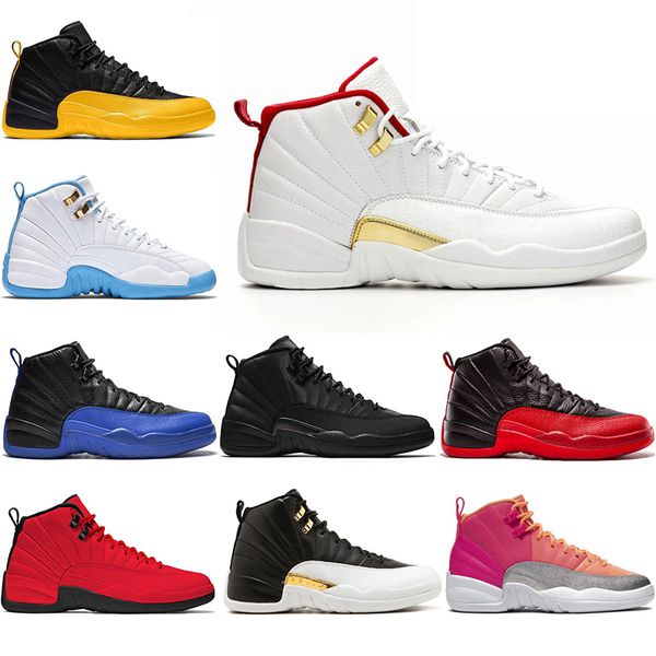

new arrival university gold 12 12s men basketball shoes dark grey french blue bulls gym red mens discount sports shoes 7-13, White;red