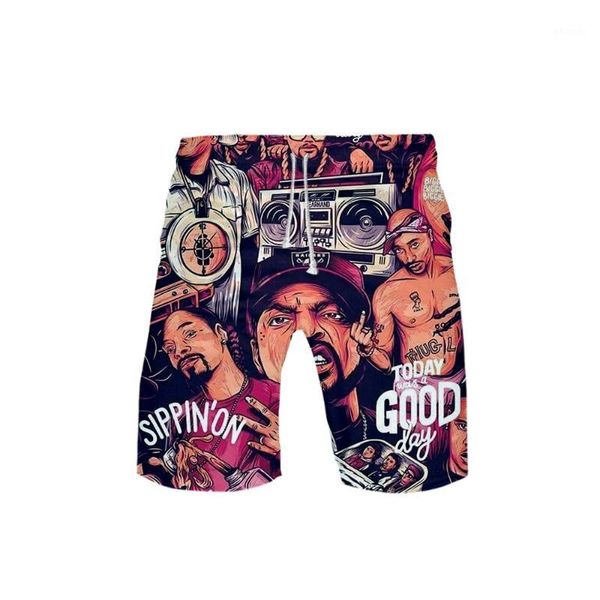 

2019 3d biggie streetwear casual spring summer board shorts men/women hip hop fashion1, White;black