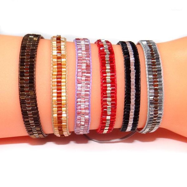 

g.ycx boho miyuki tila beads bracelets femenina delicas seed beads handmade woven bracelets bff friendship jewelry gifts1, Black